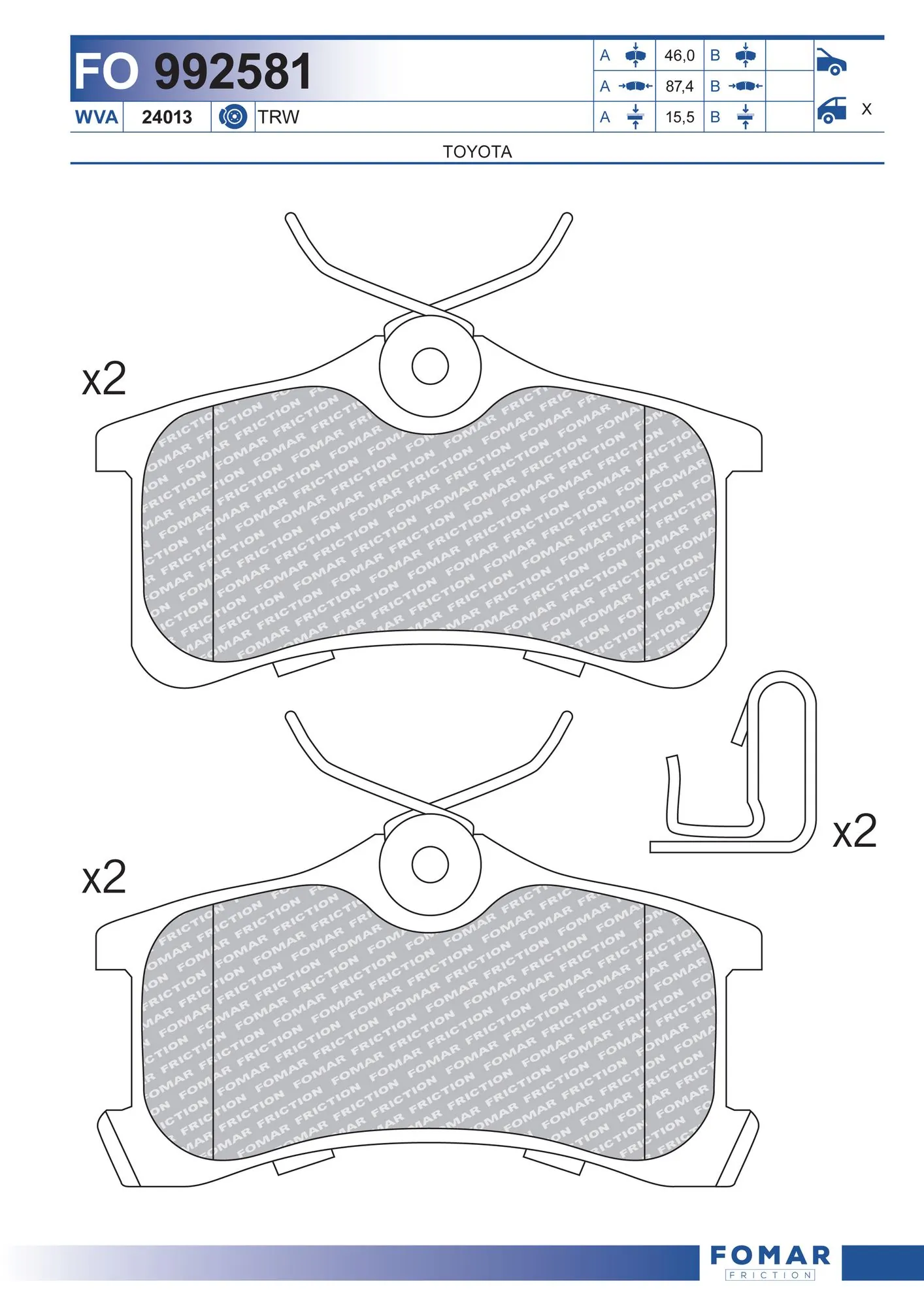 Brake Pad Set, disc brake